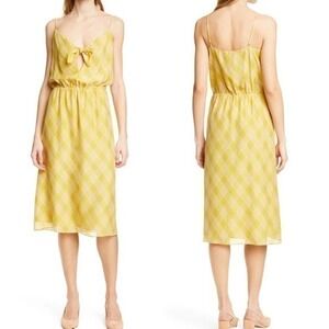 Joie Silk Dress NWT - Women Large | Yellow Plaid